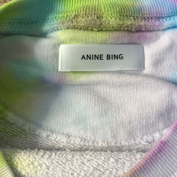 Anine Bing Tie Dye Graphic Print Crew Neck Size Small - Picture 3 of 7